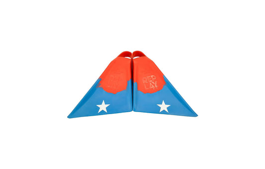REPLAY SWIM FINS RED/BLUE/FLAG COLOR